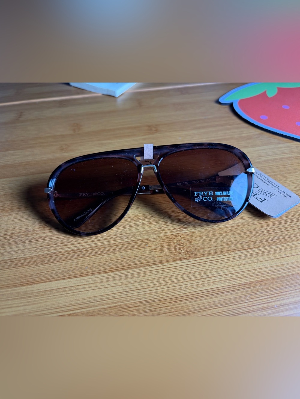 **NWT**Frye Aviator Sunglasses in Brown/Tortoise